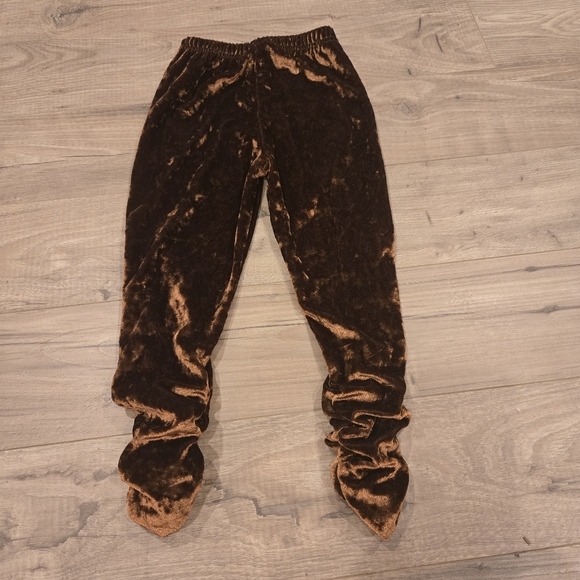 NWOT Girls Fall Brown Velour & Ruching Matching Jacket & Leggings Set Size 5 - Picture 12 of 16
